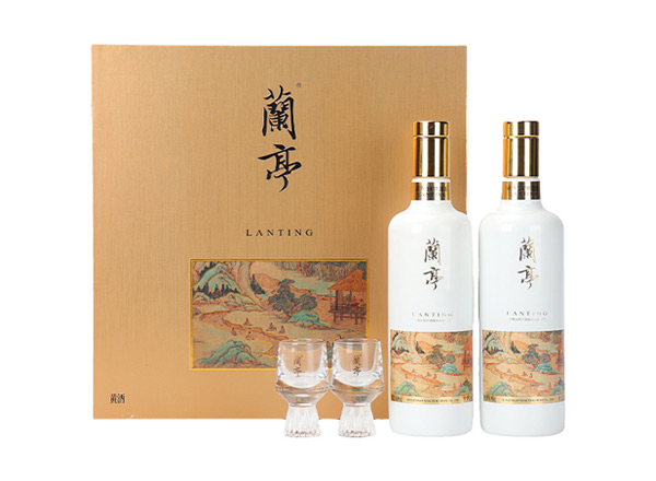 江门会稽山兰亭黄酒回收国潮兰亭500ml*2礼盒装